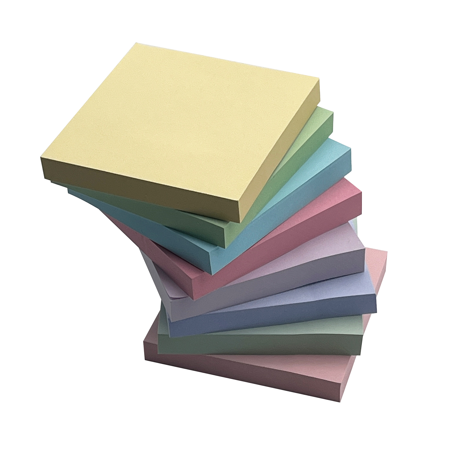 Wholesale 7colors 100 sheets pastel paper office school stationery custom print sticky notes 3 x 3 inch self-adhesive memo pad